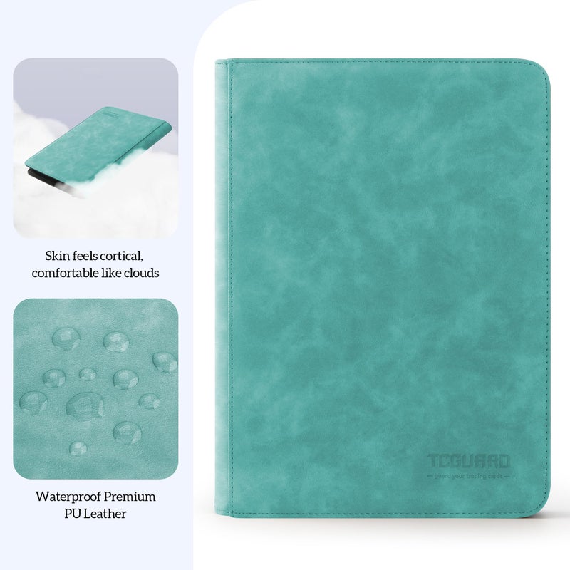 TCGUARD Trading Card Binder  9 Side Loading Pocket Card Album Hold Up to 540 Cards  Zipper Binder for Cards Collection  TCG Card Holder for Game Card  Sports Card  Yugioh  MTG etc.(Green) - Image 2